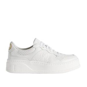 Gucci white platform sneakers worn once !